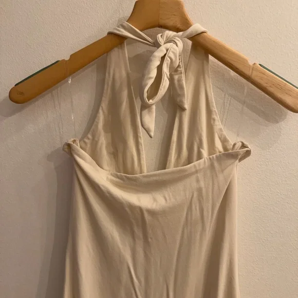Oh Polly Cream Backless Halter Dress - Picture 8 of 10